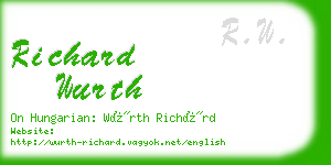 richard wurth business card